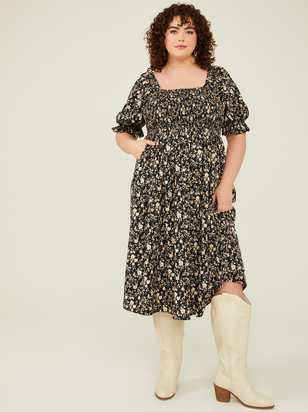 Luna Floral Midi Dress - ARULA