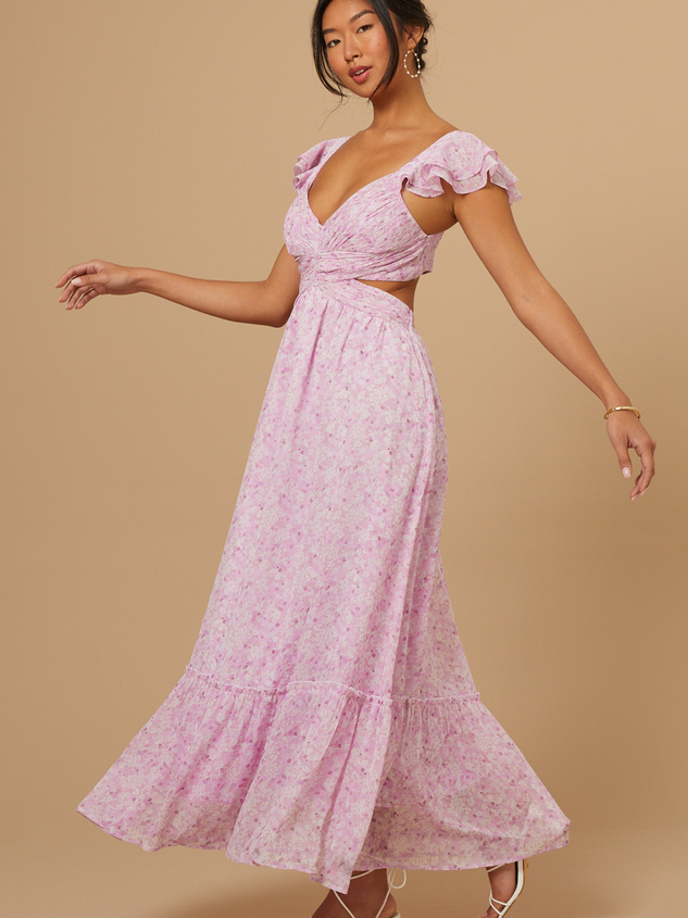 Sariah Floral Cutout Maxi Dress Detail 4 - ARULA