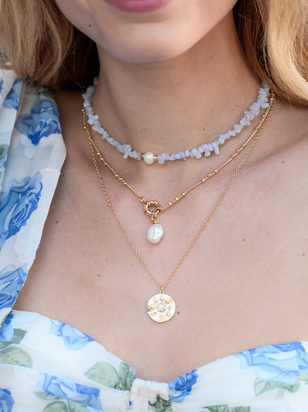 Layered Pearl & Coin Necklace - ARULA