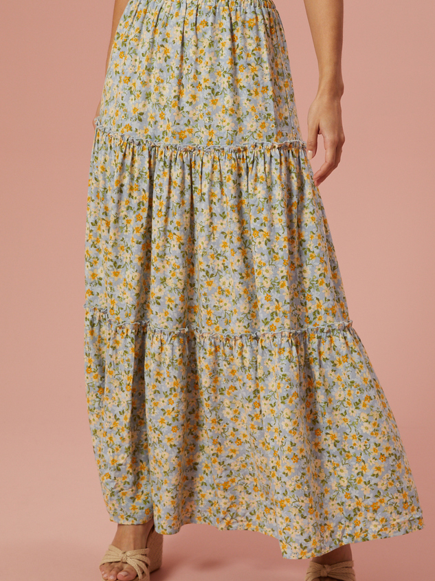 Madison Floral Maxi Skirt Detail 3 - ARULA