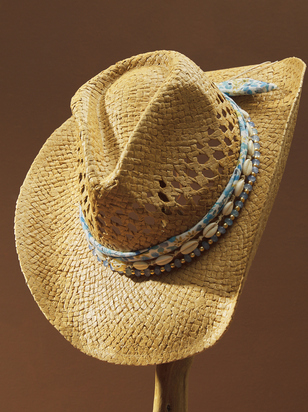 Seaside Bloom Straw Cowboy Hat - ARULA - 