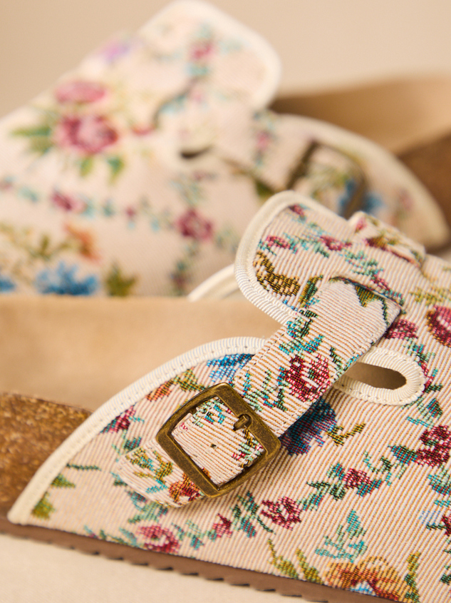Lorenna Floral Tapestry Platform Clogs Detail 3 - ARULA