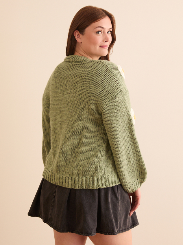 Clare Knit Flower Cardigan Detail 5 - ARULA