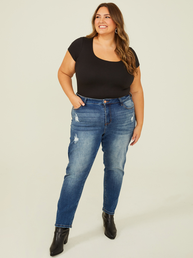 Destructed Girlfriend Jeans - ARULA