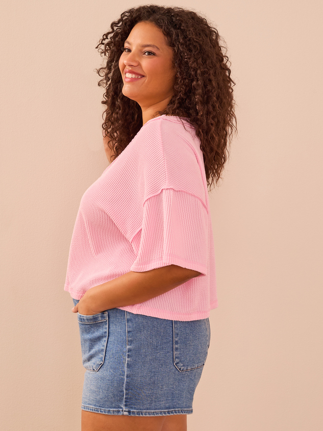 Cropped Urban Ribbed Tee Detail 5 - ARULA