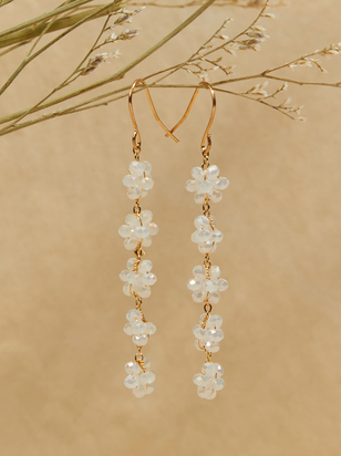 Floral Bead Dangle Earrings - ARULA