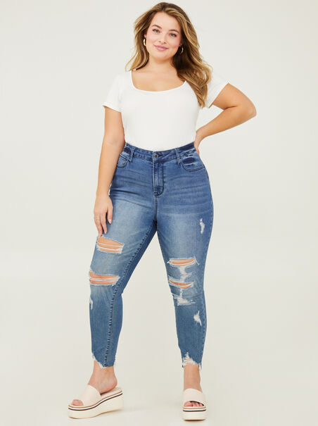 Incrediflex 26" Destructed Skinny Jeans - ARULA