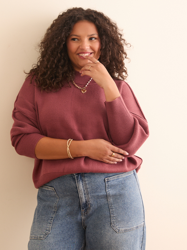 Oversized high neck sweater top