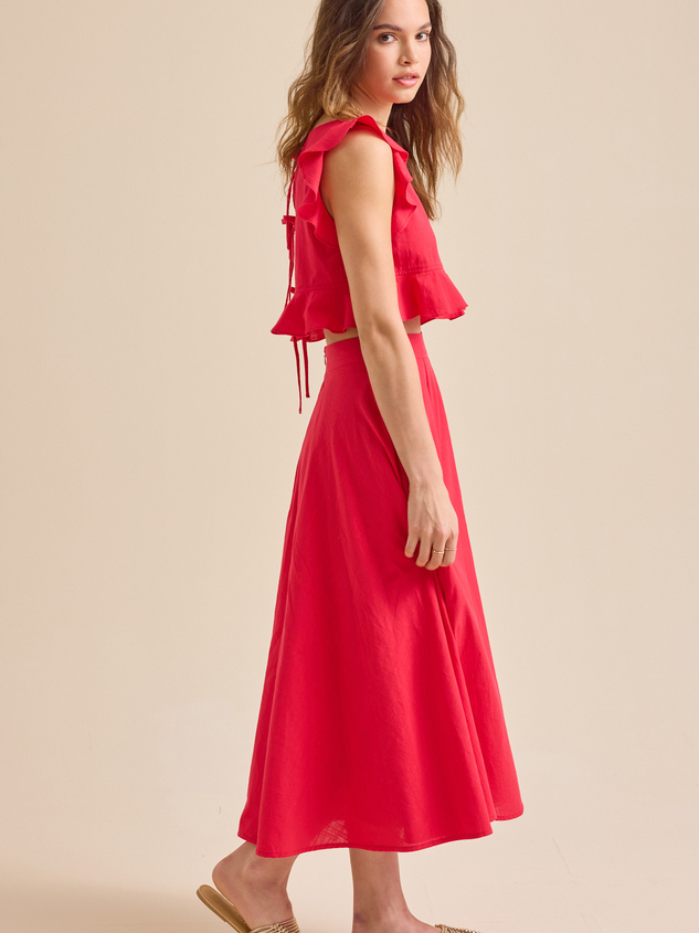 Grace Linen Ruffle Top Detail 4 - ARULA