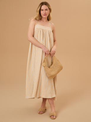 Malea Marigold Striped Mama Dress by Rylee + Cru - ARULA