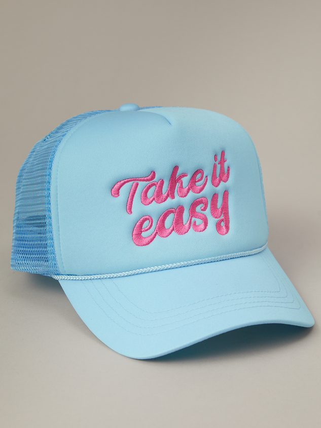 Take It Easy Trucker Hat Detail 2 - ARULA