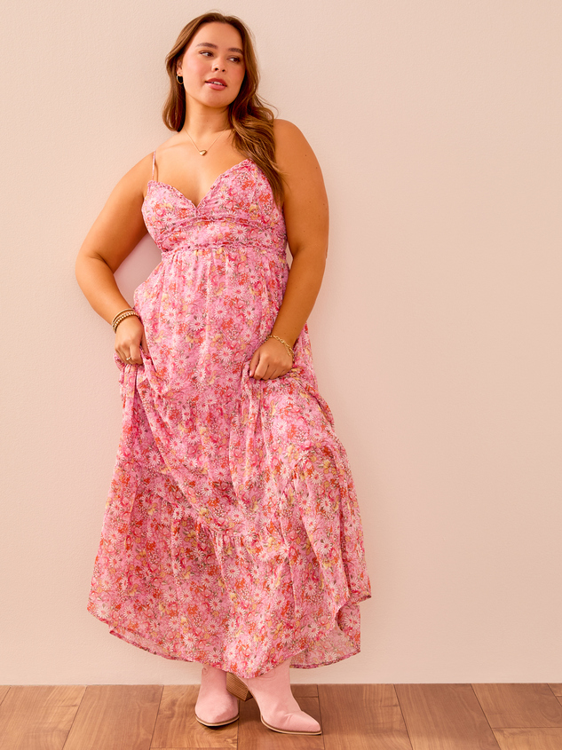 Kezia Floral Maxi Dress Detail 3 - ARULA