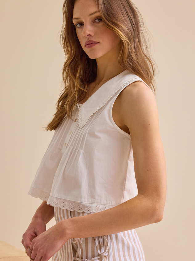 Danny Peter Pan Collar Tank Detail 4 - ARULA