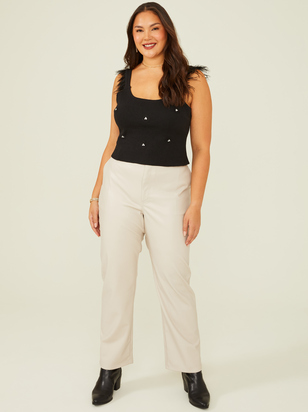 Nelson Vegan Leather Straight Pants - ARULA