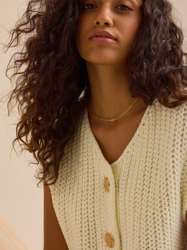 Nolan Cardigan Sweater Vest Detail 3 - ARULA