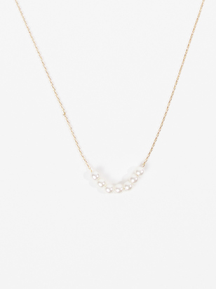18K Gold Pearl Slider Necklace - ARULA