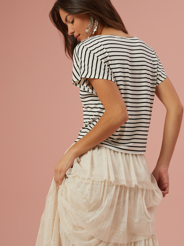 Summer Striped Muscle Tee Detail 4 - ARULA