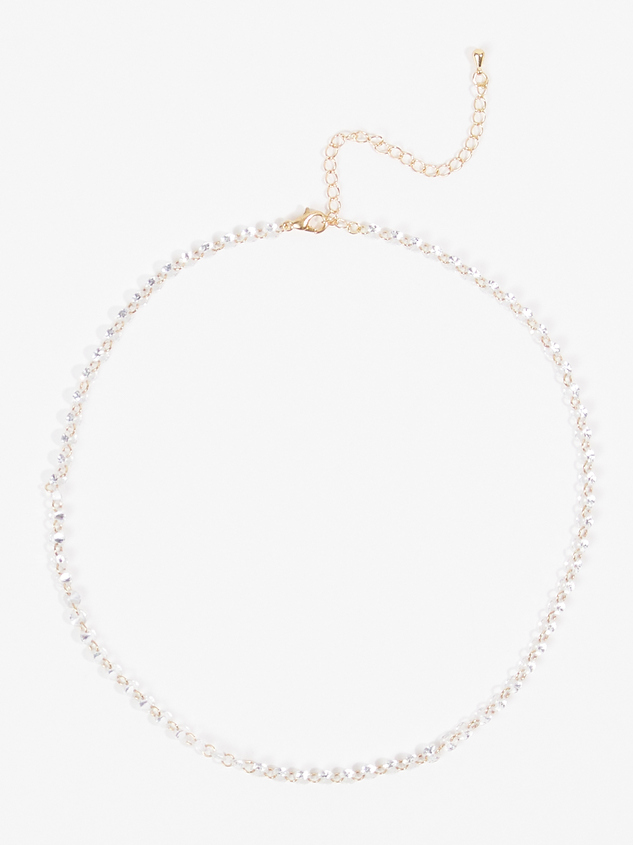 Dainty Crystal Beaded Choker Necklace - ARULA