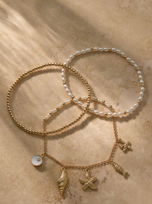 Cowrie Shell Bracelet Set - ARULA - 