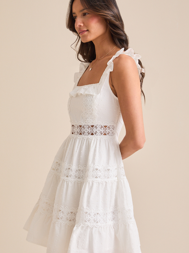 Andi Clip Dot Mini Dress Detail 4 - ARULA