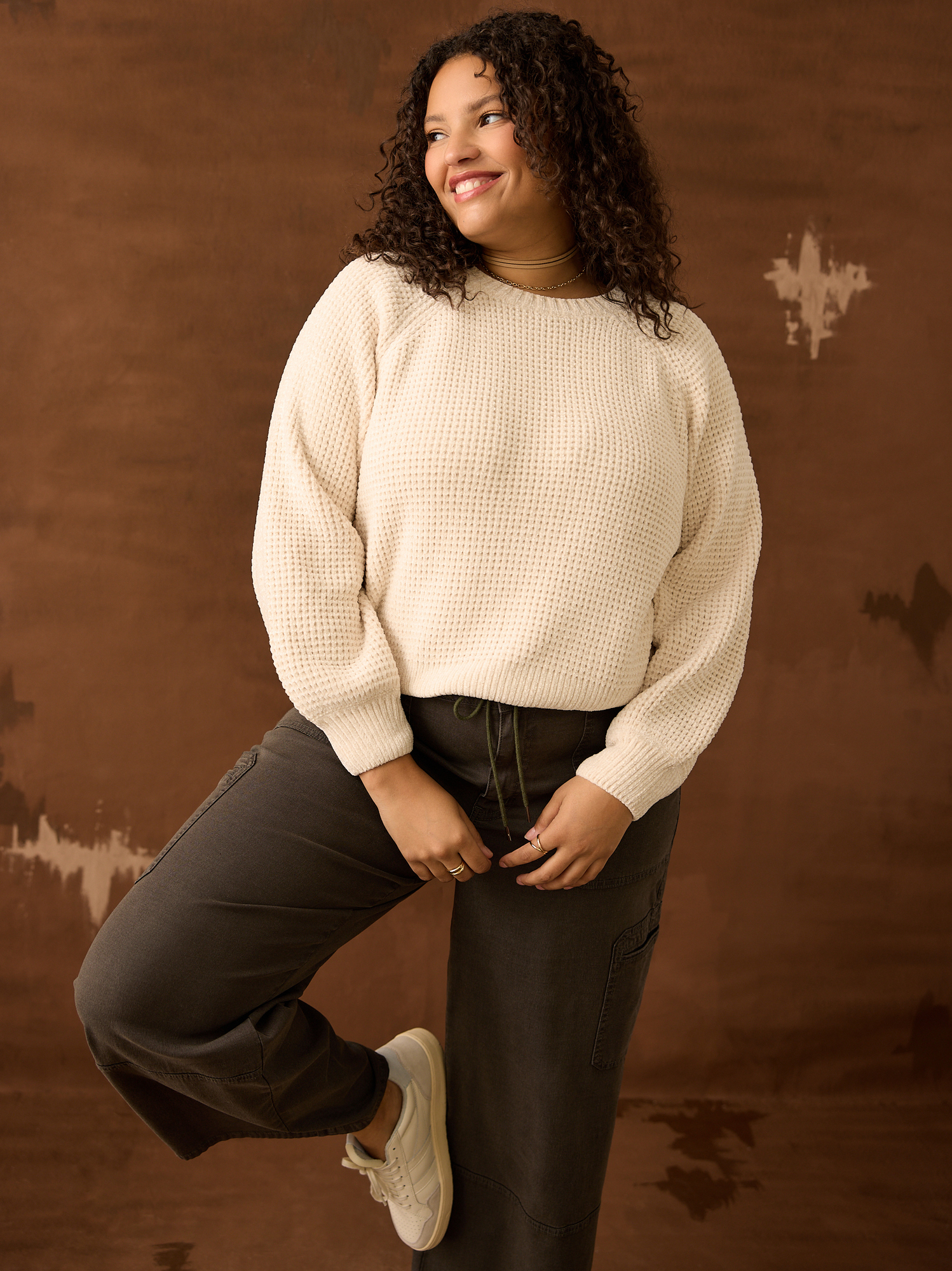 Ivory chenille sweater clearance