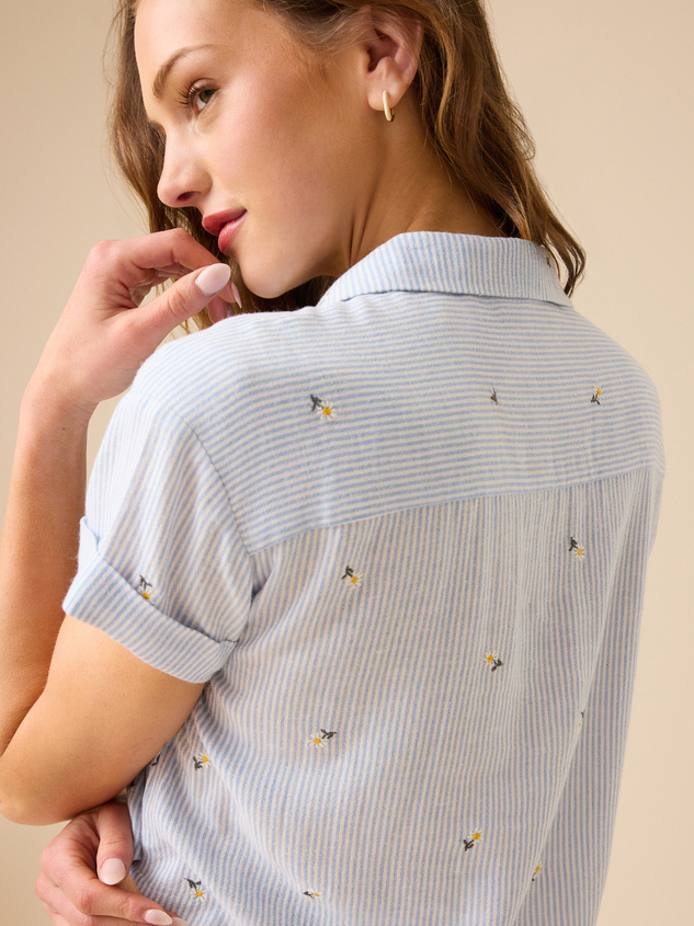 Cassandra Button-Up Top Detail 4 - ARULA