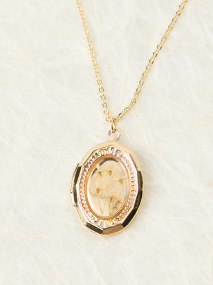 Dried Flower Locket Necklace - ARULA - 