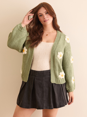 Clare Knit Flower Cardigan - ARULA