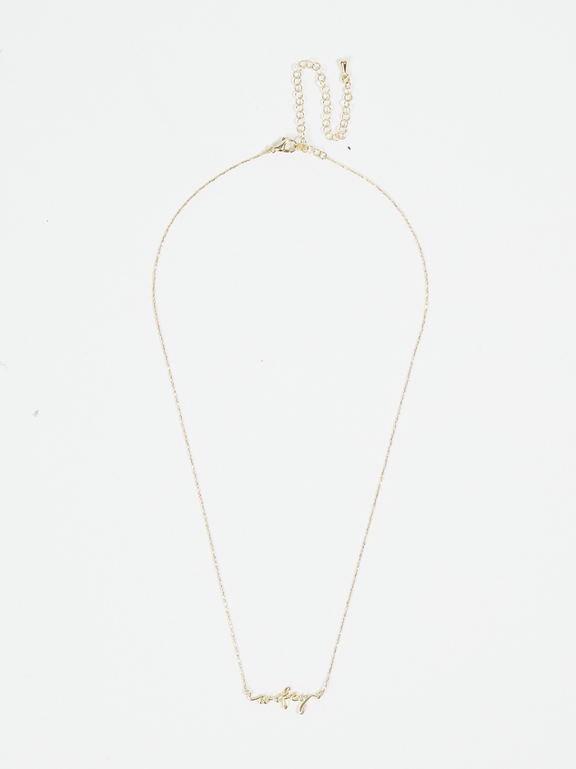 18k Gold Wifey Necklace Detail 2 - ARULA