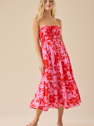 Mallory Floral Midi Dress - ARULA