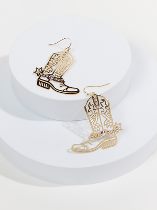 Iridescent Cowboy Boot Earrings - ARULA