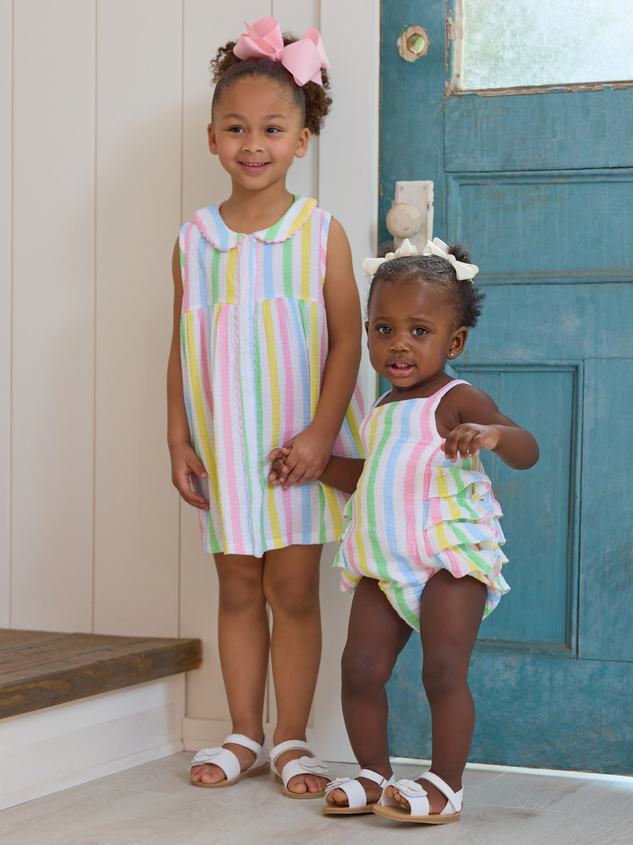 Haley Colorful Stripe Ruffle Bubble Detail 4 - ARULA