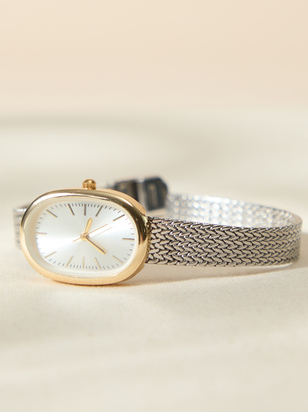 Mixed Metal Oval Watch - ARULA