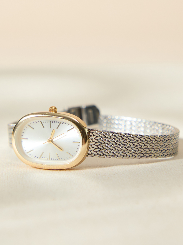 Mixed Metal Oval Watch - ARULA