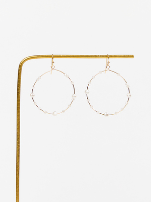 Pearl Glass Bead Hoops - ARULA