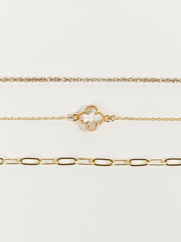 Crystal Clover Bracelet Set Detail 2 - ARULA