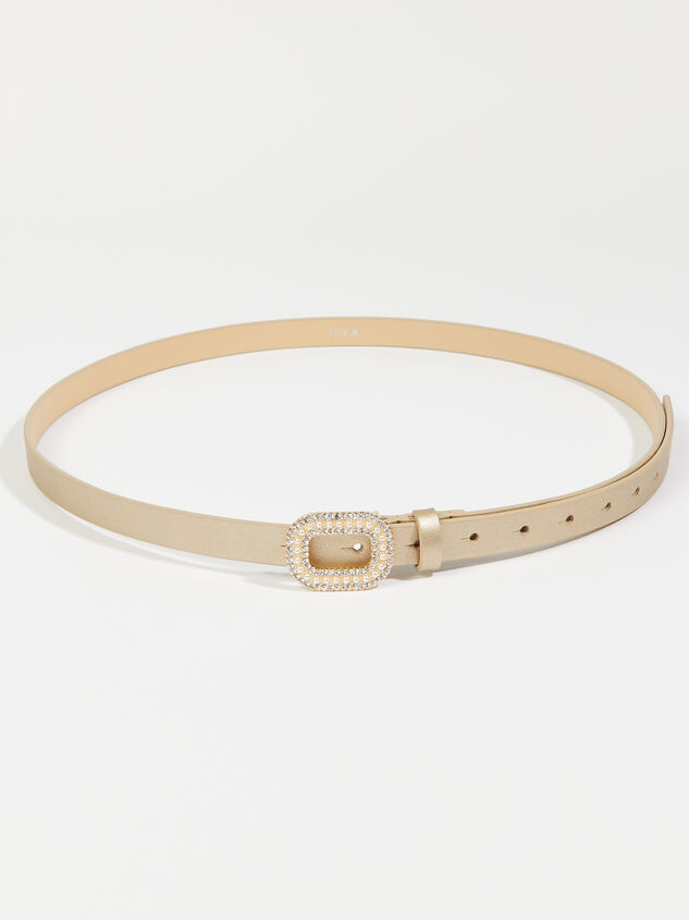 Pearl Rhinestone Buckle Belt Detail 1 - ARULA
