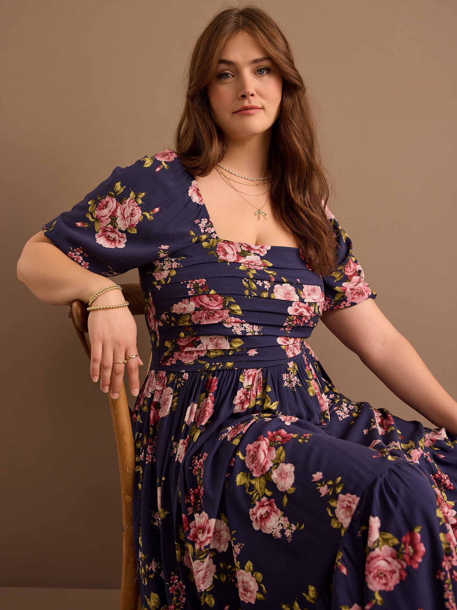 Burgundy floral maxi dress top