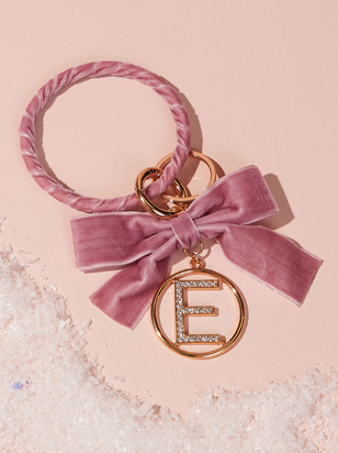 Velvet Monogram Keychain - E - ARULA