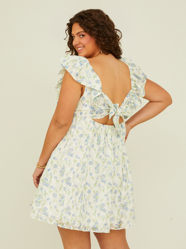Whitney Ruffle Floral Dress Detail 4 - ARULA