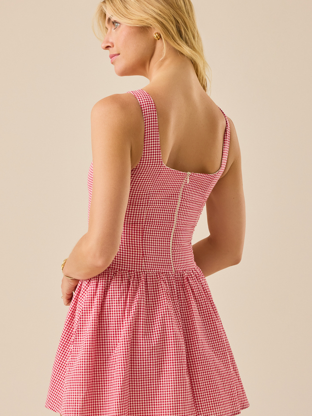 June Gingham Mini Dress Detail 7 - ARULA