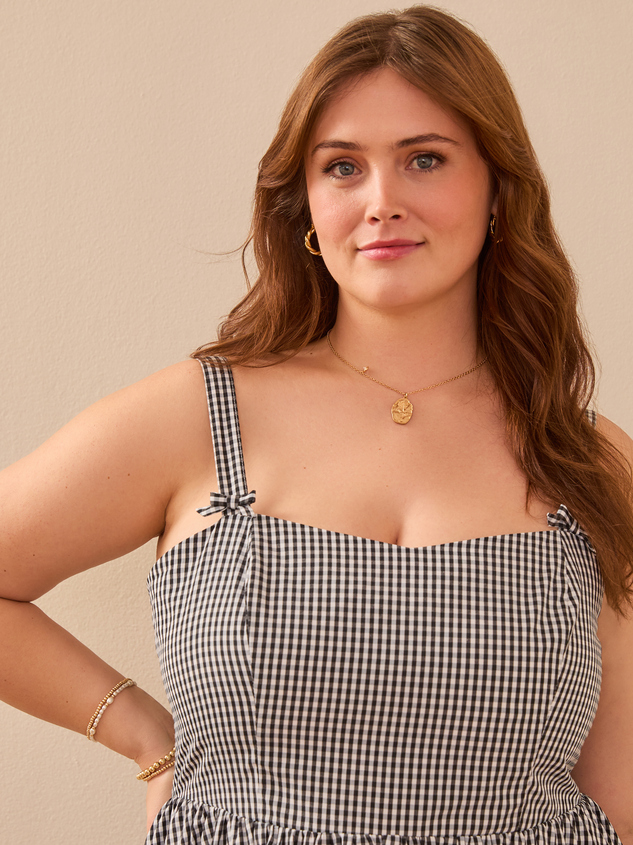 Remi Gingham Mini Dress Detail 3 - ARULA