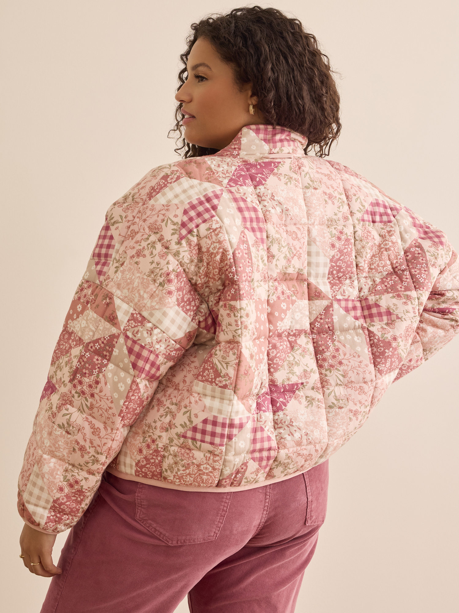 Plus size patchwork jacket on sale