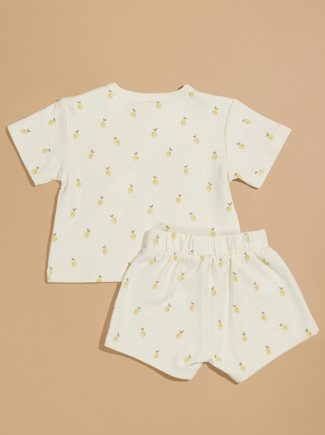 Lemon Tee and Shorts Set by Quincy Mae Detail 2 - ARULA