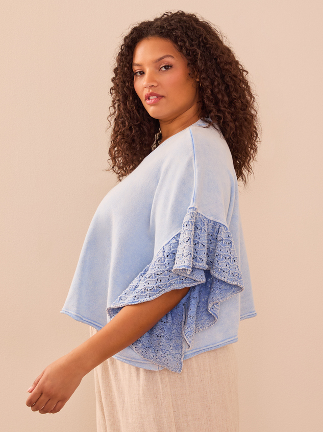 Destiny Cropped Crochet Sweater Detail 4 - ARULA