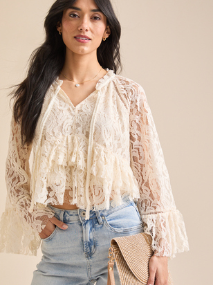 Ellison Bellsleeve Lace Top - ARULA