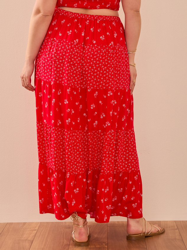 Fleur Floral Maxi Skirt Detail 4 - ARULA
