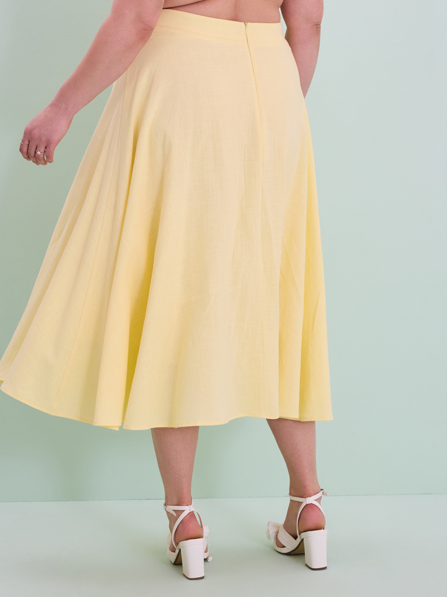 Grace Linen Midi Skirt Detail 4 - ARULA