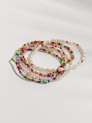 Beaded Pearl Bracelet Set - ARULA