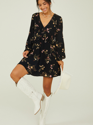 Cairo Ruffle Floral Dress - ARULA